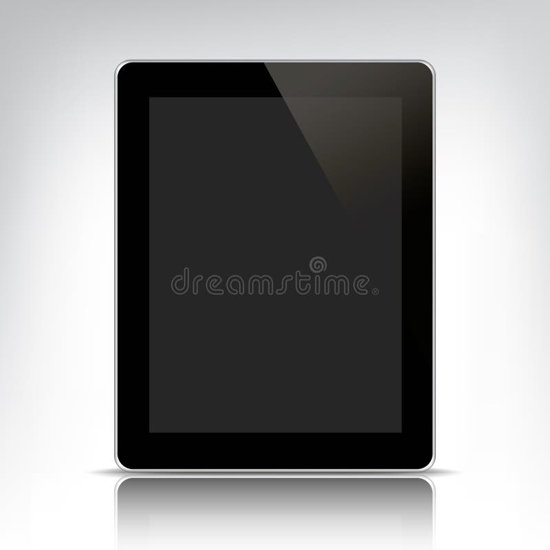 Vector black tablet pc with empty screen vector illustration