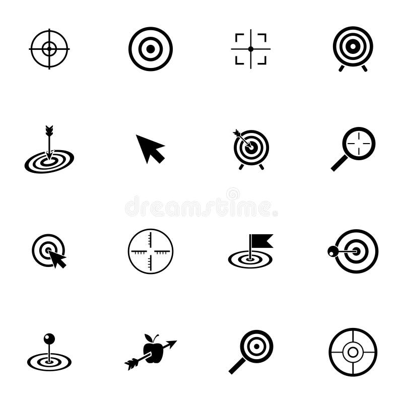 Vector black target icons set stock illustration