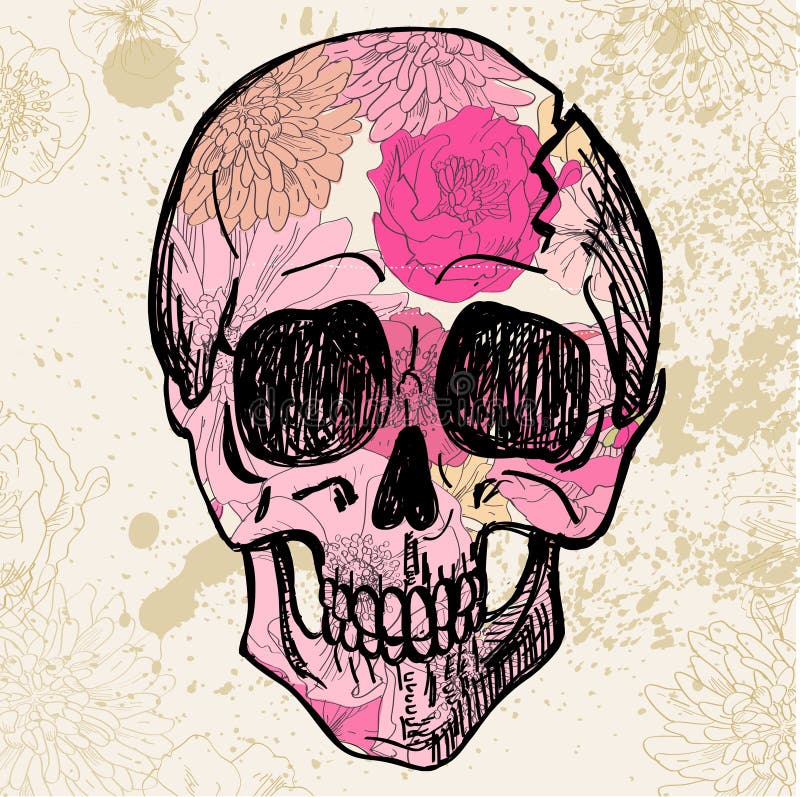 Vector Black Tattoo Sugar Skull Illustration royalty free illustration Vector Black Tattoo Sugar Skull Illustration royalty free illustration