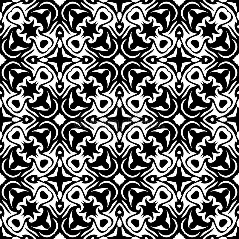 Vector BLACK WHITE SEAMLESS PATTERN DESIGN Stock Vector Illustration