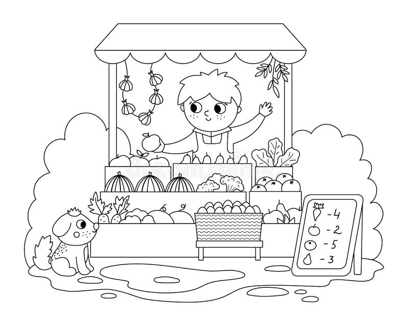 Market Coloring Page Stock Illustrations – 1,157 Market Coloring Page Stock  Illustrations, Vectors & Clipart - Dreamstime