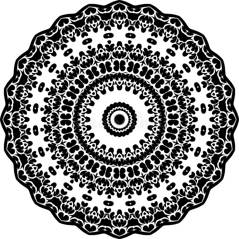 Vector Black and White Rounded Pattern Background, Vector Illustration