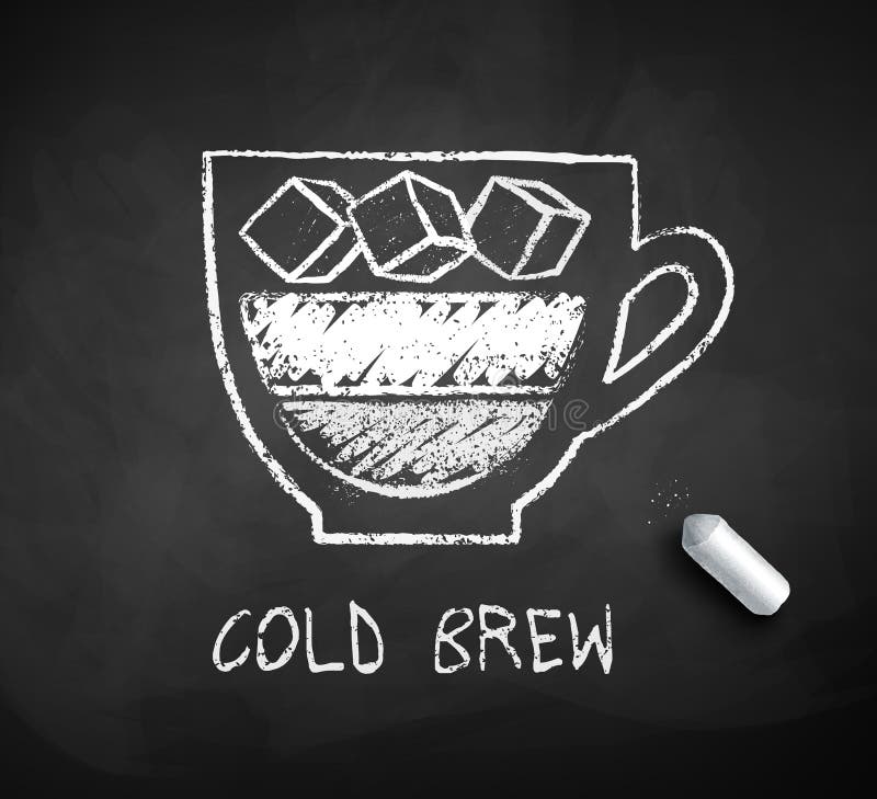 Vector black and white sketch of Cold Brew coffee