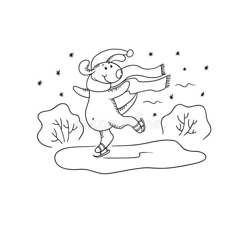 A Cartoon Illustration Of A Dog Ice Skating. Royalty Free SVG, Cliparts,  Vectors, and Stock Illustration. Image 42603466.