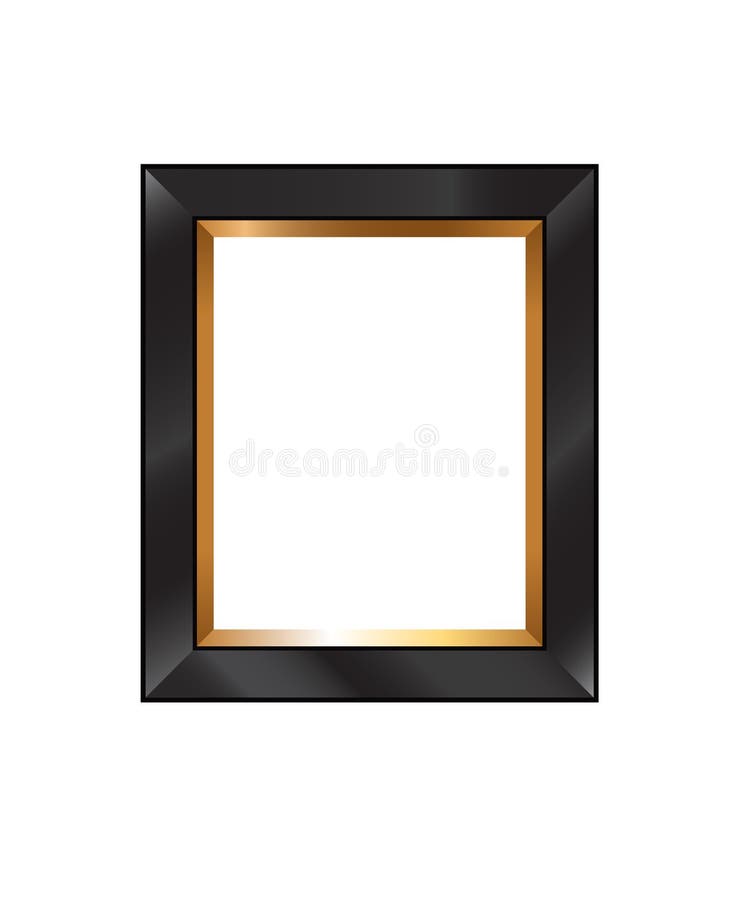 Vector blank black gilded picture frame vector illustration