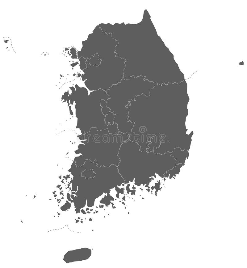 Vector Blank Map Of South Korea With Provinces Metropolitan Cities And Vector Blank Map South Korea Provinces Metropolitan Cities Administrative Divisions Editable Clearly Labeled Layers 295826462