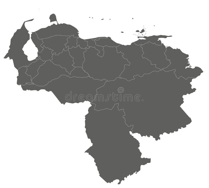 Vector Blank Map Of Venezuela With States Capital District Federal Vector Blank Map Venezuela States Capital District Federal Dependencies Administrative Divisions Editable Clearly 320786740