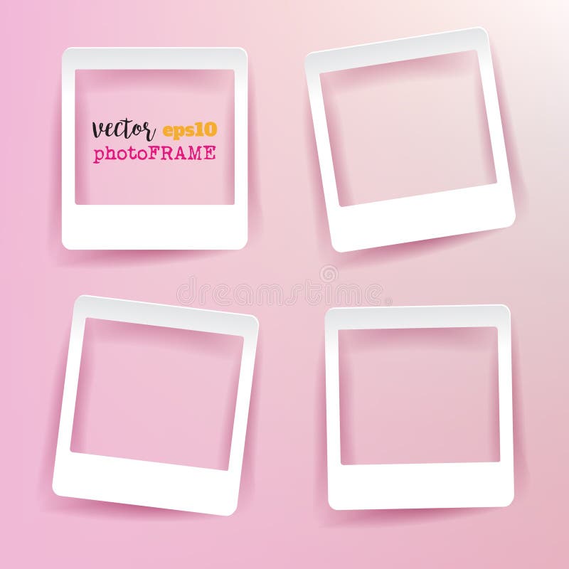 Vector Blank Photo Frames with empty space for your image. stock illustration