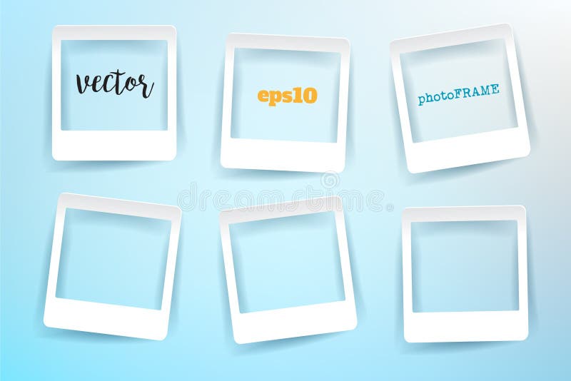Vector Blank Photo Frames with empty space for your image. vector illustration