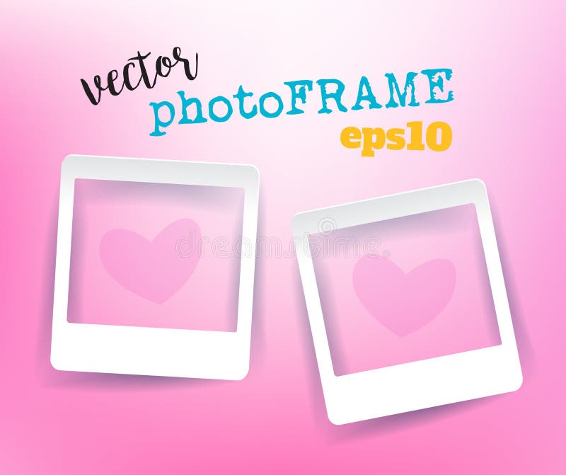 Vector Blank PhotoFrames with empty space for your image. stock illustration