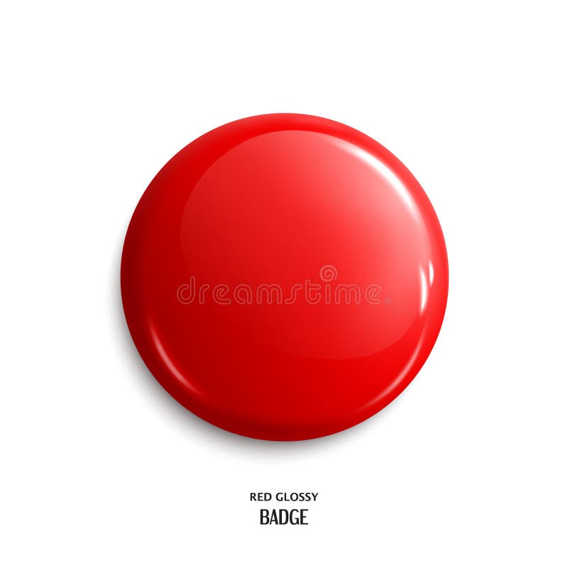 Vector Blank Red Glossy Badge or Web Button. Vector. Stock Vector