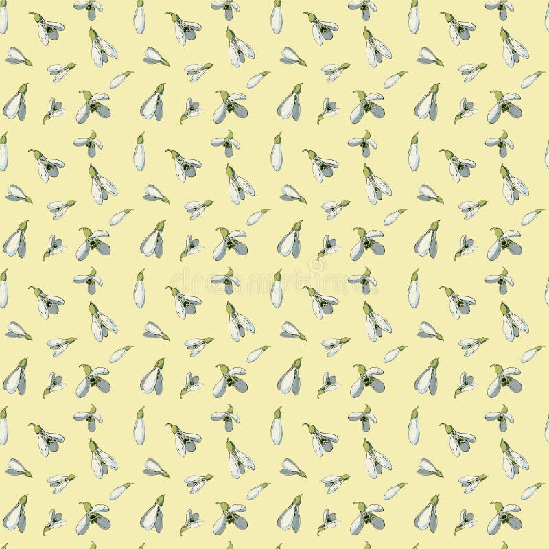 Vector bloemen naadloos patroon met sneeuwklokjes vector illustratie Vector bloemen naadloos patroon met sneeuwklokjes vector illustratie