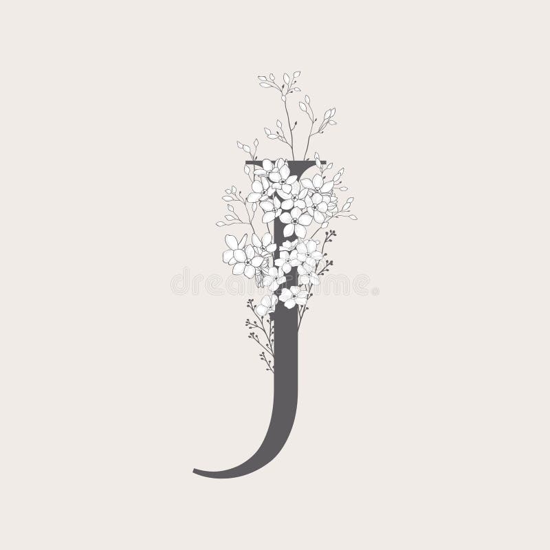Download Vector Blooming Floral Initial J Monogram And Logo Stock Vector - Illustration of creative ...