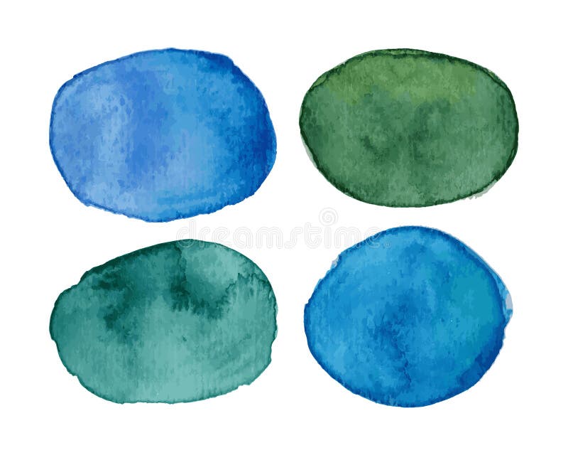 Vector blots with watercolor effect in green and blue palette vector illustration Vector blots with watercolor effect in green and blue palette vector illustration