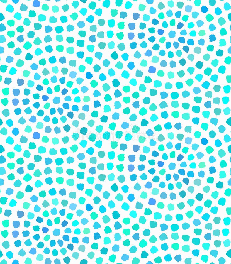 Vector Blue Dots Painted Seamless Pattern