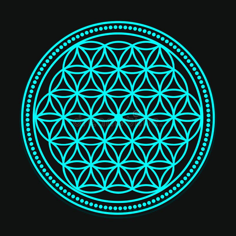 Download Vector Blue Flower Of Life Symbol Illustration Stock ...