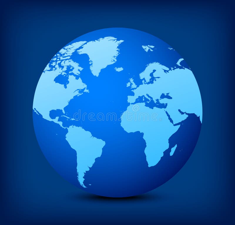 vector blue globe icon on blue background