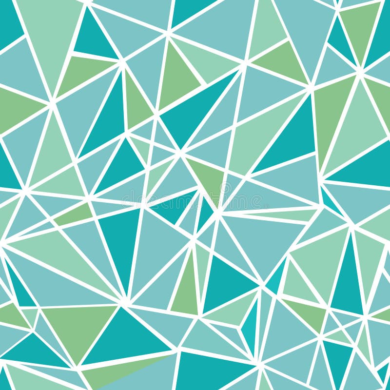 Vector Blue Green Geometric Mosaic Triangles Repeat Seamless Pattern Background. Can Be Used For Fabric, Wallpaper vector illustration