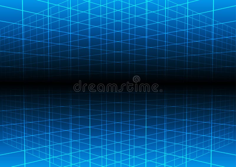 Vector blue grid light technology background. illustratio royalty free illustration