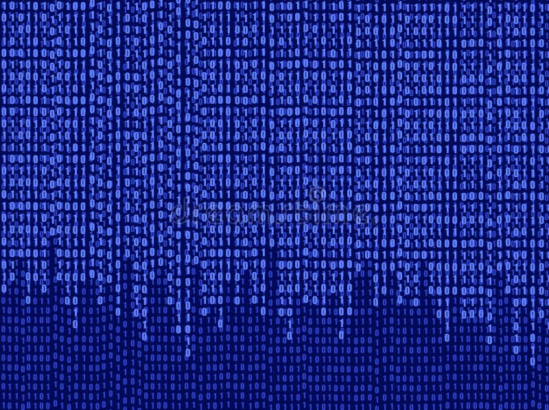 Vector Blue Software Background, Matrix Data Wallpaper, Falling Numbers. vector illustration