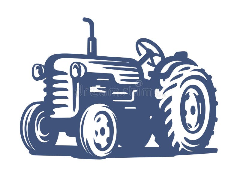 Vector blue Tractor stock vector. Illustration of template - 90674277
