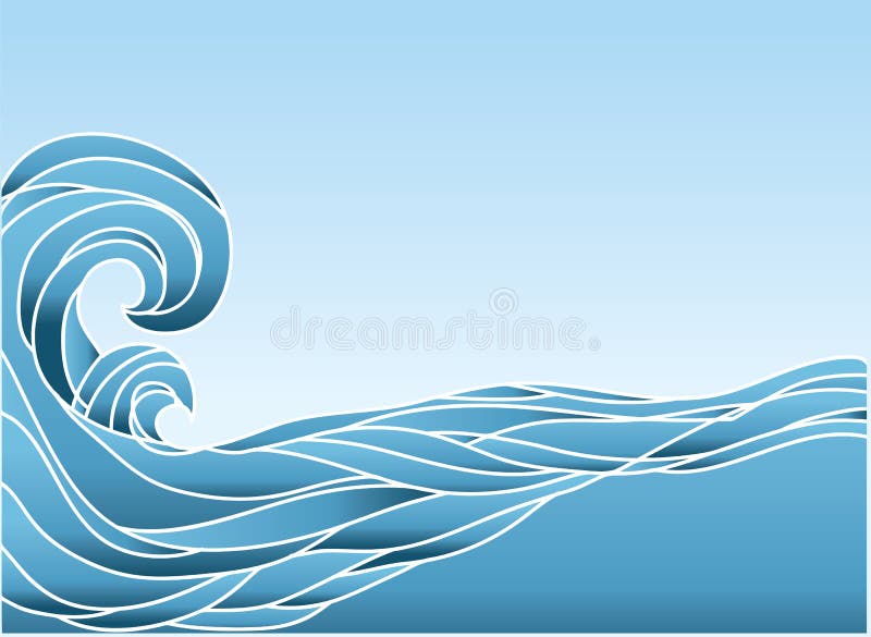 Vector blue waves background.