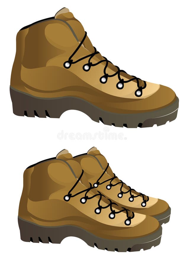 Hiking Boots Isolate, Color Sketch, Doodle Stock Vector - Illustration ...
