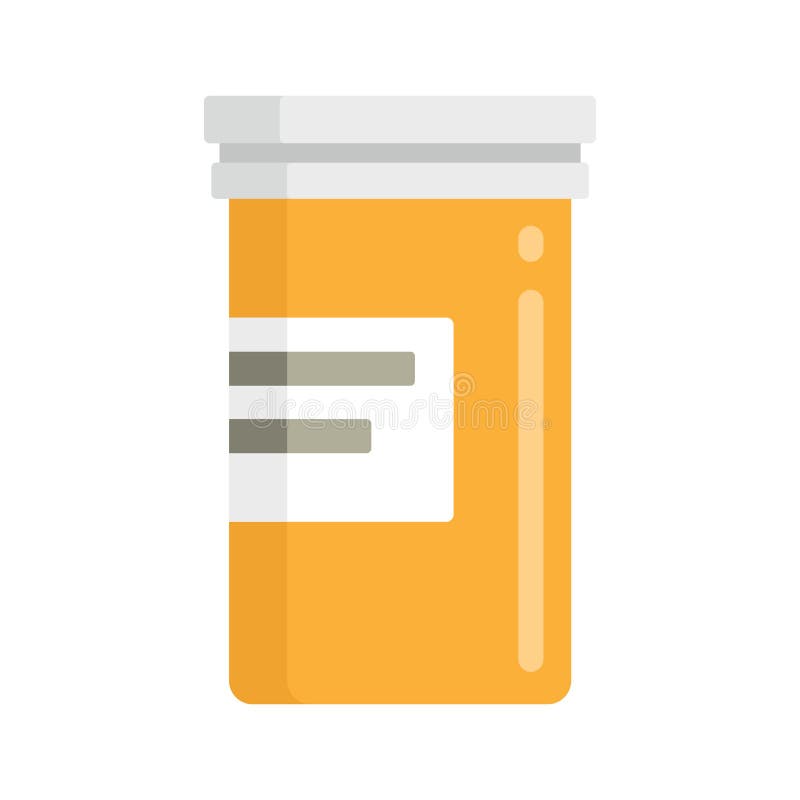 Vector Bottle of Medicine in Flat Style Stock Vector Illustration of