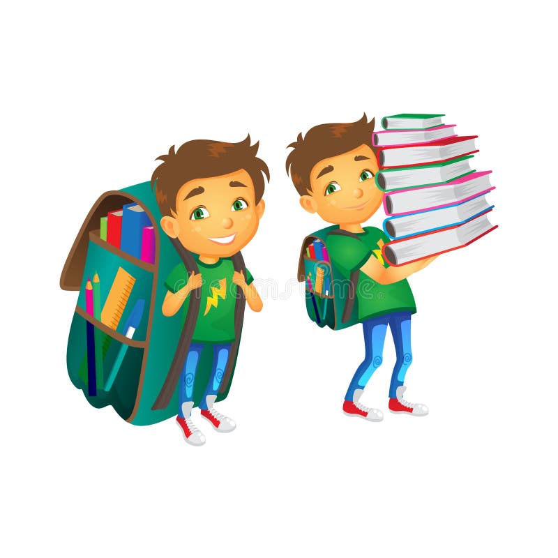 Vector Boys with Big School Bags Set Stock Vector - Illustration of childhood, interest: 97950523 Vector Boys with Big School Bags Set Stock Vector - Illustration of childhood, interest: 97950523