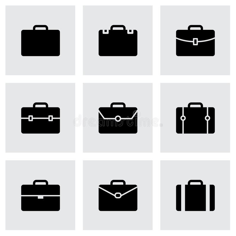 Vector briefcase icon set