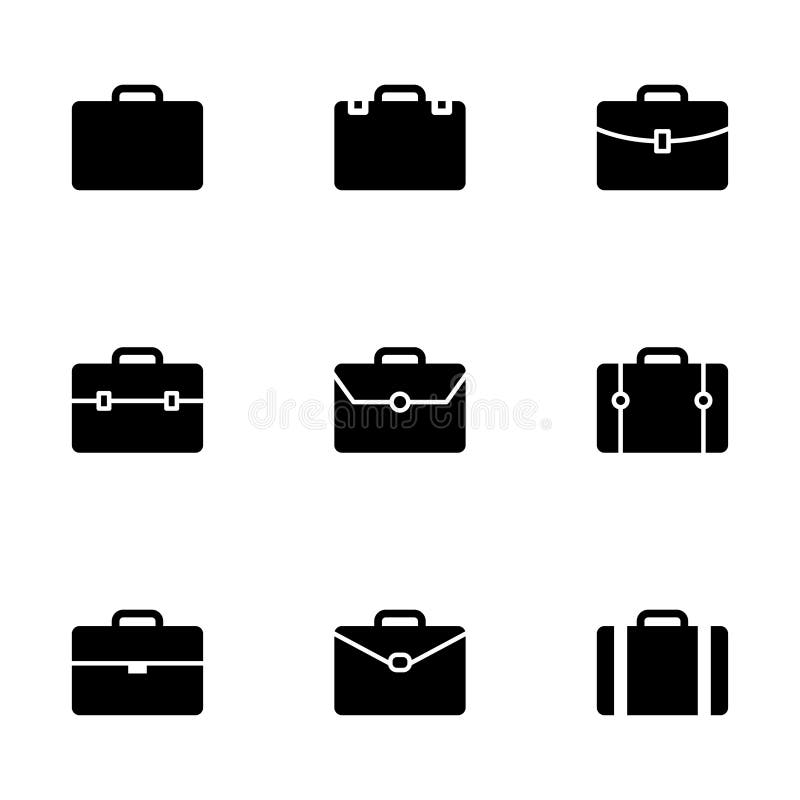 Vector briefcase icon set royalty free illustration