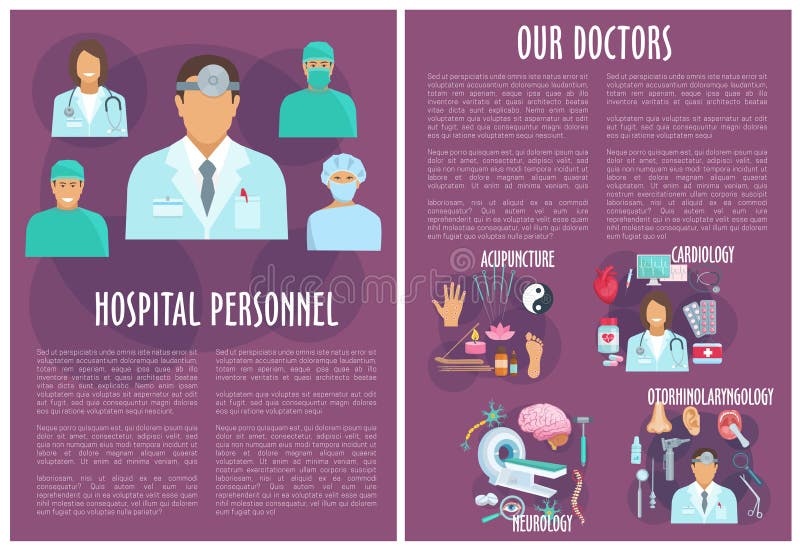 Vector brochure of medical or hospital personnel vector illustration Vector brochure of medical or hospital personnel vector illustration