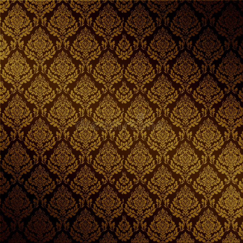 Rich, dark brown floral damask fabric seamless ornate background. Vector is available. Rich, dark brown floral damask fabric seamless ornate background. Vector is available.