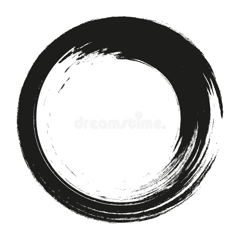 Vector Brush Strokes Circles of Paint on White Background. Ink Hand Drawn  Paint Brush Circle Stock Vector - Illustration of round, shape: 132469918