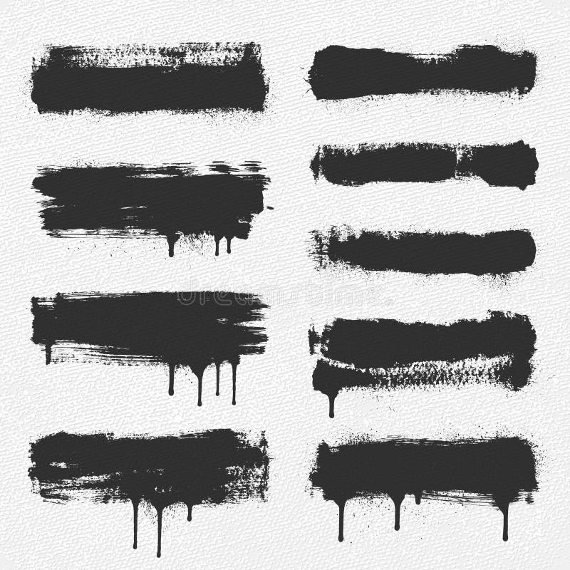 Vector Brush Strokes Circles of Paint on White Background. Ink Hand