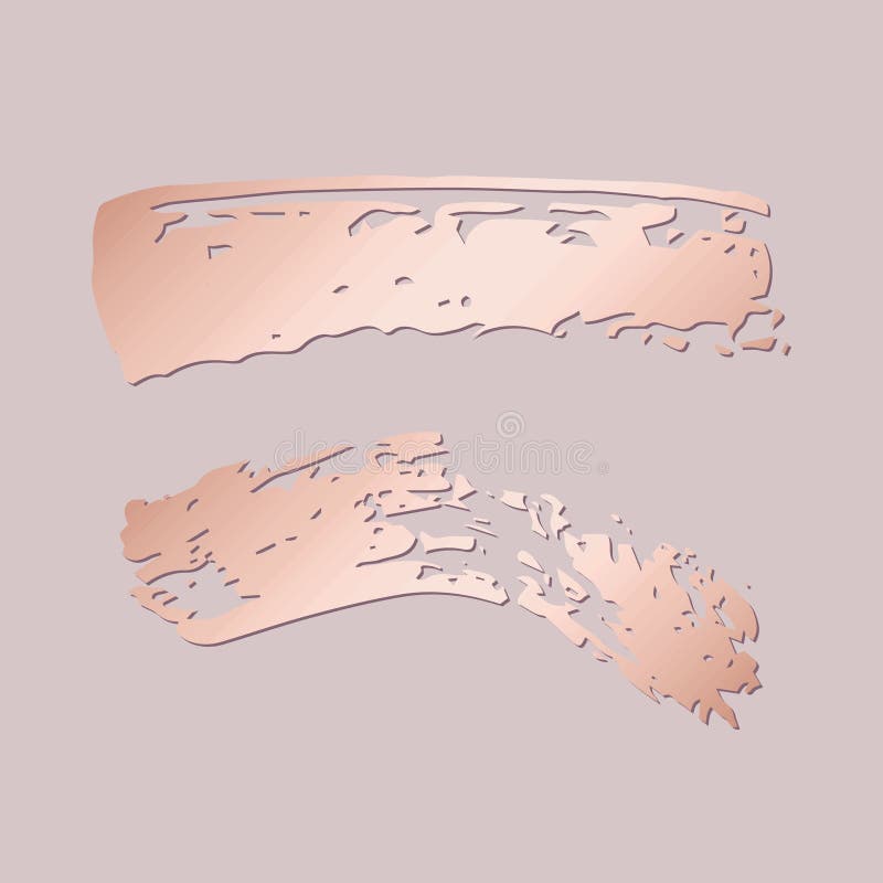 Vector brush strokes with imitation of rose gold royalty free illustration