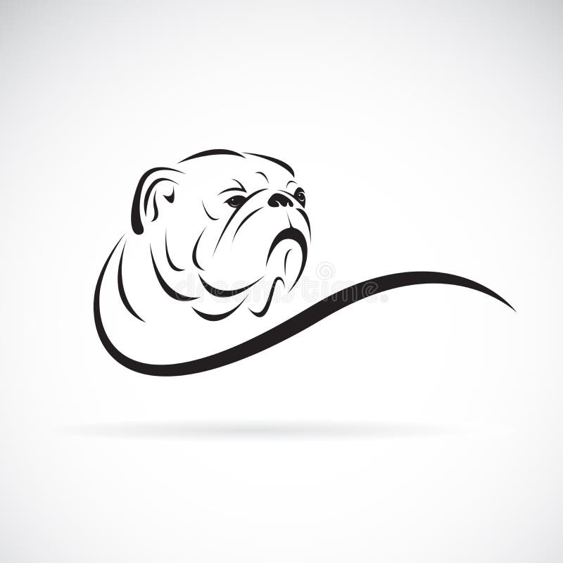 Vector of bulldog head design on white background. Pet. Animals. Dog logo or icon. Easy editable layered vector illustration