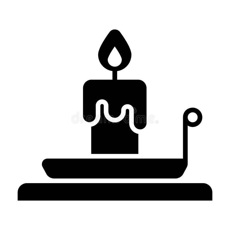 Vector of Burning Candle on Plate in Modern Style, Creatively Designed