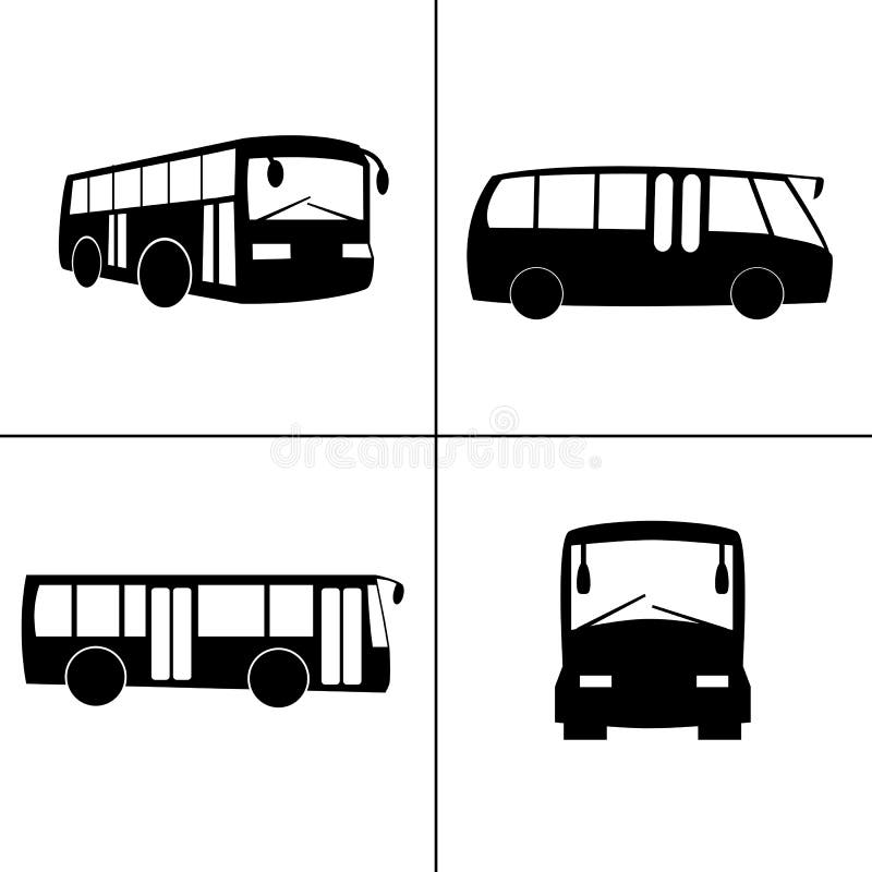 Vector bus icons stock illustration