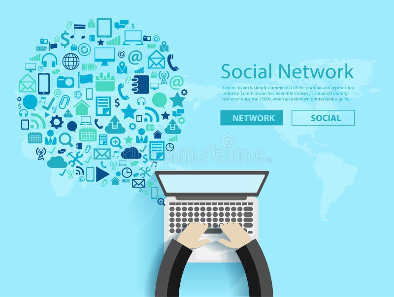 Vector business innovation technology set application icons stock illustration