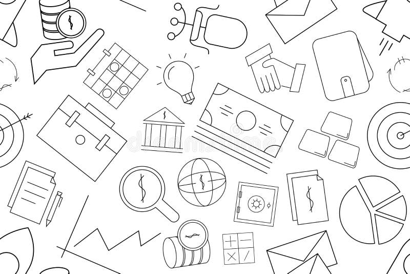 Vector Business Pattern. Business Seamless Background Stock Vector