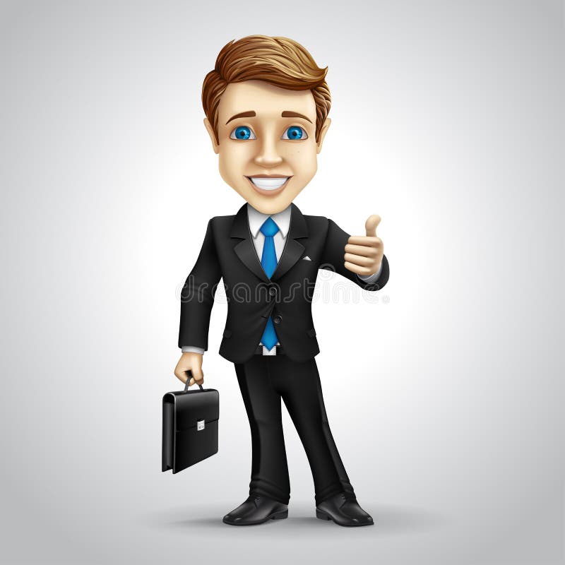 Vector Businessman Cartoon Character Stock Vector - Illustration of  concept, presentation: 43910513
