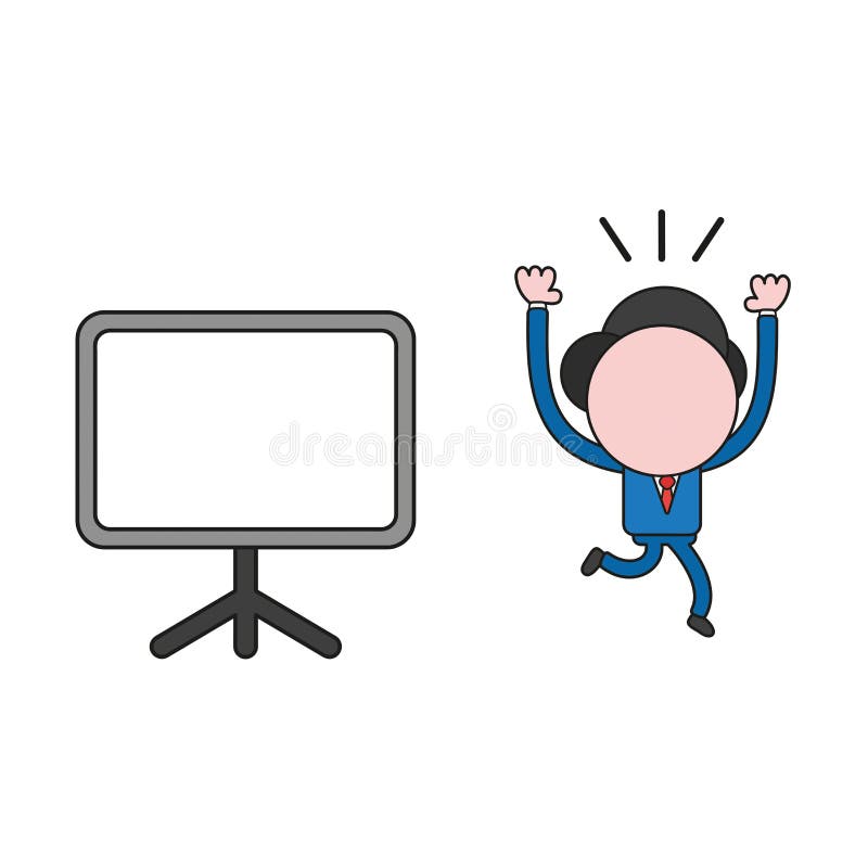 Vector Businessman Character Running Away From Blank Presentation Chart Vector Businessman Character Running Away From Blank Presentation Chart
