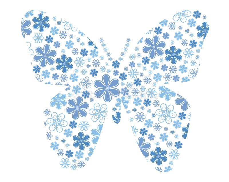 Vector butterfly with flower texture stock illustration