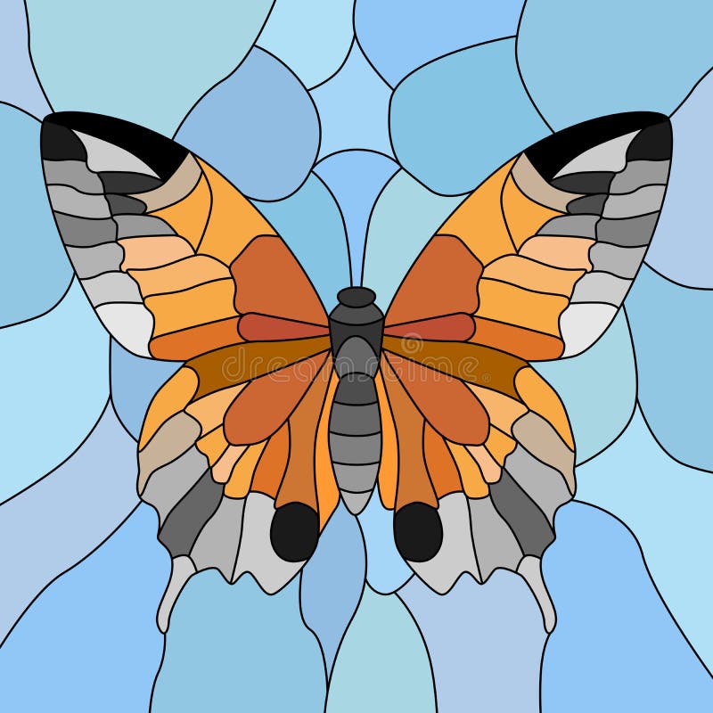 Vector of Butterfly in Mosaic. Stock Vector Illustration of insects