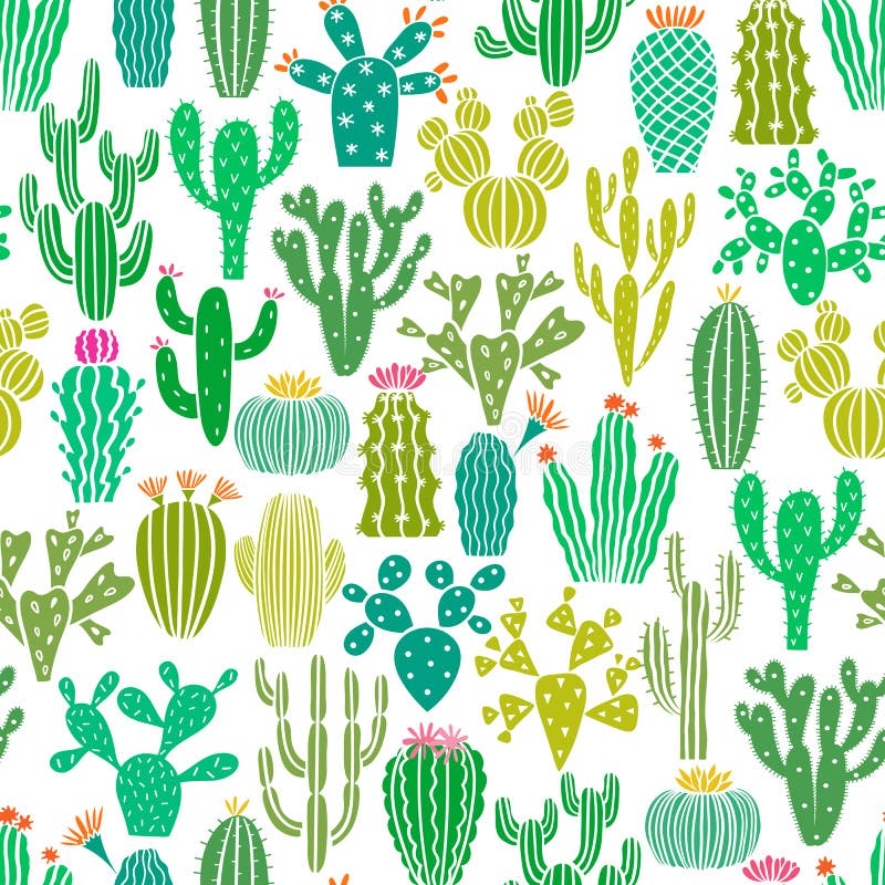 Vector cactus plant seamless pattern. Cacti flower background, print royalty free illustration Vector cactus plant seamless pattern. Cacti flower background, print royalty free illustration