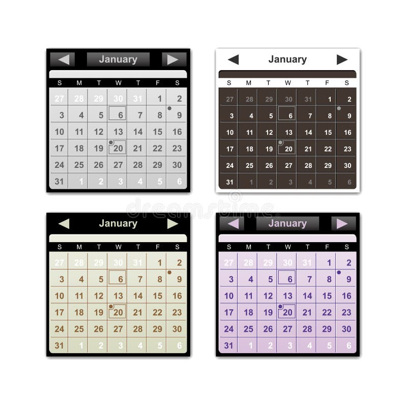 Vector calendar set