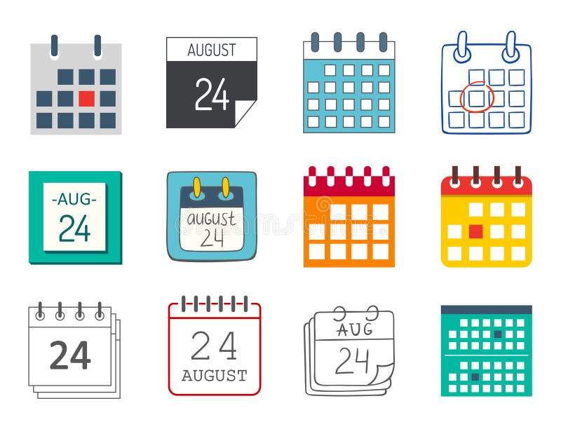 Vector calendar web icons office organizer business graphic paper plan appointment and pictogram reminder element royalty free illustration Vector calendar web icons office organizer business graphic paper plan appointment and pictogram reminder element royalty free illustration