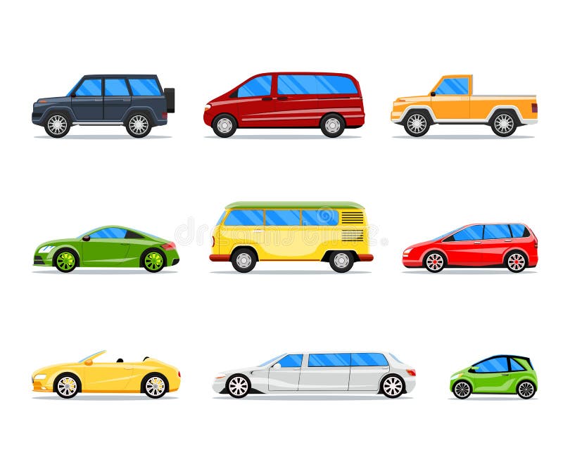 Different Type Of Cars Illustration Set, Car Symbol Collection, Car Icon  Pack Royalty Free SVG, Cliparts, Vectors, and Stock Illustration. Image  123595350.