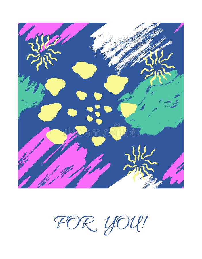 Vector card with color ink brushes grunge pattern. Hand drawing background . vector illustration Vector card with color ink brushes grunge pattern. Hand drawing background . vector illustration